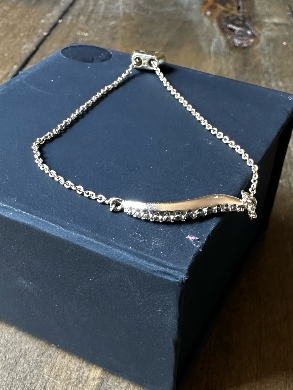 Kendra Scott Delicate Gold-Tone Crystal Bar Bracelet with Cubic Zirconia